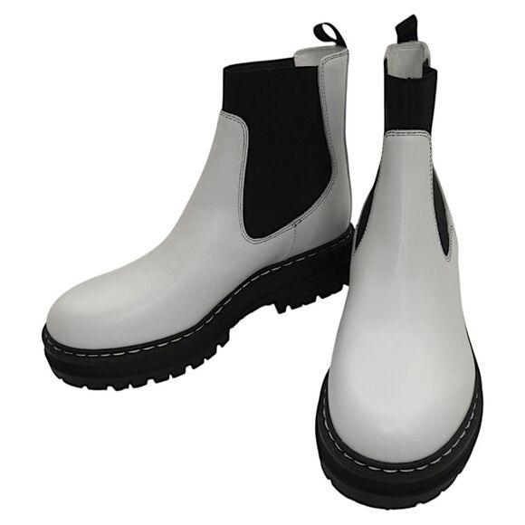 NWOB Marc Fisher ML Patrick White Chelsea Boots Chunky Lug Sole Women’s 6.5 - Picture 5 of 8